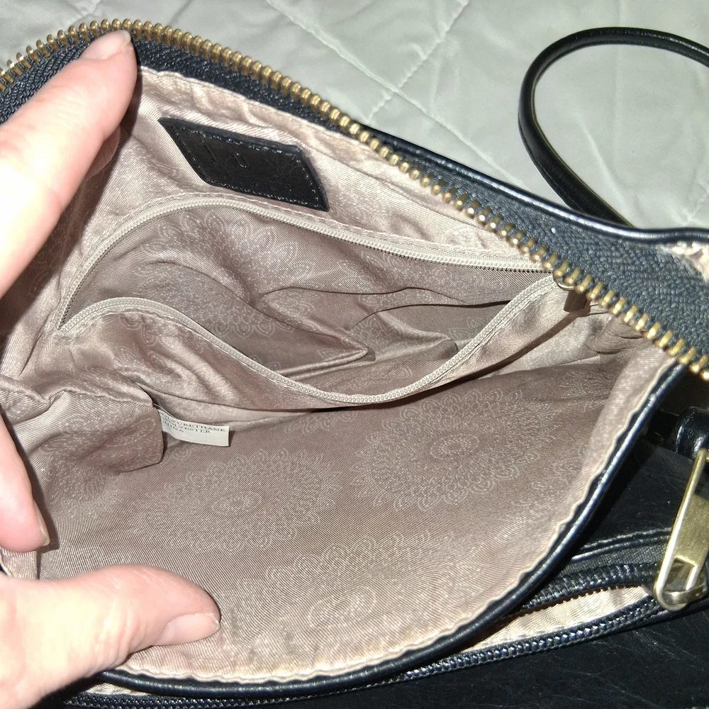 Classic Joy Susan Black Leather Crossbody Bag - Minimalist Everyday Style